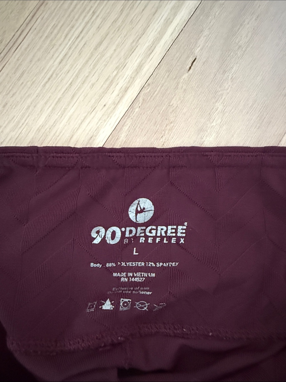 90 Degree By Reflex Maroon Chevron-Textured Leggings - Picture 2 of 2